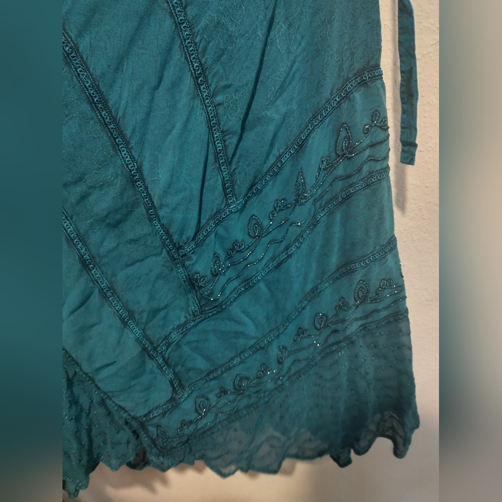 Sakkas Sundara Advance Apparels Stonewashed Rayon Embroidered Dress - Picture 7 of 7